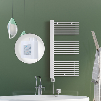 Radiva MALE Elektirikli Havlupan 600x1190 Beyaz (KTX4 Termostat) 1000W Spiral Kablolu - 1MAL06001190B1PEC100-K - Elektrikli Havlupan