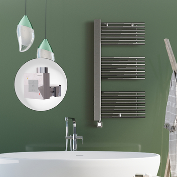 Radiva MALE Elektirikli Havlupan 600x1190 Krom (KTX1 Termostat) 600W Spiral Kablolu - 1MAL06001190K1PEB060-K - Elektrikli Havlupan