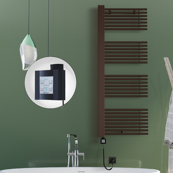 Radiva MALE Elektirikli Havlupan 600x1600 Bakır Eskitme (KTX4 Termostat) 600W Spiral Kablolu - 1MAL06001600K3PEC060-K - Elektrikli Havlupan