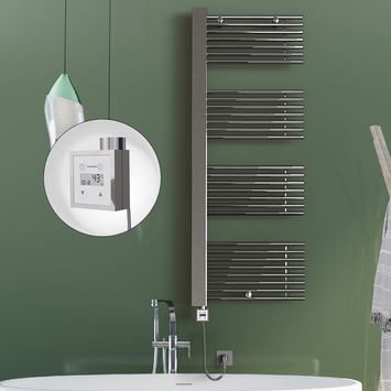 Radiva MALE Elektirikli Havlupan 600x1600 Krom (KTX3 Termostat) 600W - 1MAL06001600K1PE7060 - Elektrikli Havlupan