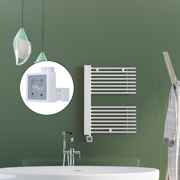 Radiva MALE Elektirikli Havlupan 600x800 Beyaz (KTX3 Termostat) 600W Spiral Kablolu - 1MAL06000800B1PE7060-K - Elektrikli Havlupan