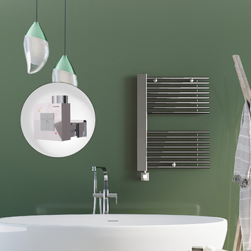 Radiva MALE Elektirikli Havlupan 600x800 Krom (KTX1 Termostat) 300W Spiral Kablolu - 1MAL06000800K1PEB030-K - Elektrikli Havlupan