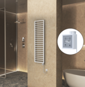 Radiva NAXOS Elektirikli Havlupan 500x1655 Beyaz Mat (KTX3 Termostat) 600W Spiral Kablolu - 1NAX05001655B1ME7060-K - Elektrikli Havlupan