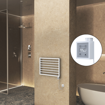 Radiva NAXOS Elektirikli Havlupan 800x578 Beyaz Mat (KTX3 Termostat) 300W Spiral Kablolu - 1NAX08000578B1ME7030-K - Elektrikli Havlupan