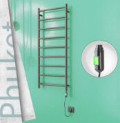 Radiva Phuket Elektrikli Havlupan 200 W 500x1200 Satine P. (On/Off Düğmeli) - 1PHU05001200P1SE1020 - Elektrikli Havlupan