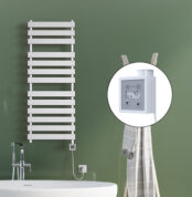 Radiva TAHITI Elektrikli Havlupan 500x950 Beyaz Parlak (KTX3 Termostat) 600W Spiral Kablolu - 1TAH05000950B1PE7060-K - Elektrikli Havlupan