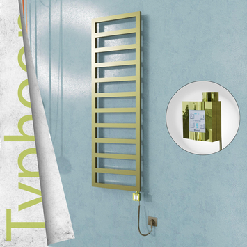 Radiva TYPHOON Elektrikli Paslanmaz Çelik Havlupan 500x1160 Satine Altın (KTX4 Termostat) 300W Spiral Kablolu Radiva TYPHOON Elektrikli Paslanmaz Çelik Havlupan 500x1160 Satine Altın (KTX4 Termostat) 300W Spiral Kablolu