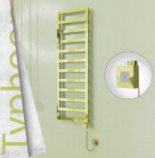 Radiva TYPHOON Elektrikli Paslanmaz Çelik Havlupan 500x1160 Altın (KTX1 Termostat) 300W Spiral Kablolu - 1TYP05001160K2PEB030-K - Elektrikli Havlupan