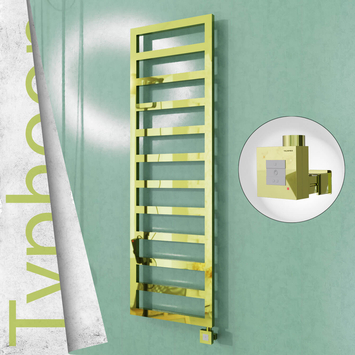 Radiva TYPHOON Elektrikli Paslanmaz Çelik Havlupan 500x1160 Altın (KTX1 Termostat) 300W - 1TYP05001160K2PEB030 - Elektrikli Havlupan