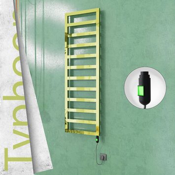 Radiva TYPHOON Elektrikli Paslanmaz Çelik Havlupan 500x1160 Altın (On/Off Düğmeli) 300W - 1TYP05001160K2PE1030 - Elektrikli Havlupan