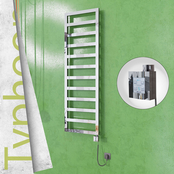 Radiva TYPHOON Elektrikli Paslanmaz Çelik Havlupan 500x1160 Ayna Polisaj (KTX4 Termostat) 300W Spiral Kablolu - 1TYP05001160P2PEC030-K - Elektrikli Havlupan