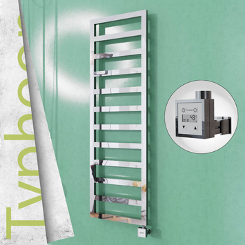 Radiva TYPHOON Elektrikli Paslanmaz Çelik Havlupan 500x1160 Satin Polisaj (KTX3 Termostat) 300W - 1TYP05001160P1SE7030 - Elektrikli Havlupan