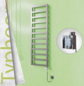 Radiva TYPHOON Elektrikli Paslanmaz Çelik Havlupan 500x1160 Satin Polisaj (KTX4 Termostat) 300W Spiral Kablolu - 1TYP05001160P1SEC030-K - Elektrikli Havlupan