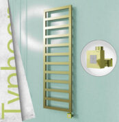 Radiva TYPHOON Elektrikli Paslanmaz Çelik Havlupan 500x1160 Satine Altın (KTX1 Termostat) 300W - 1TYP05001160K2SEB030 - Elektrikli Havlupan