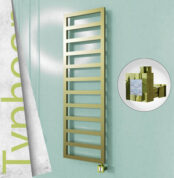Radiva TYPHOON Elektrikli Paslanmaz Çelik Havlupan 500x1160 Satine Altın (KTX4 Termostat) 300W - 1TYP05001160K2SEC030 - Elektrikli Havlupan