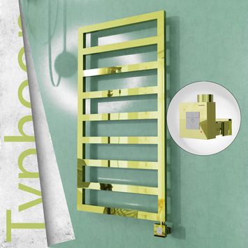 Radiva TYPHOON Elektrikli Paslanmaz Çelik Havlupan 500x1580 Altın (KTX1 Termostat) 600W - 1TYP05001580K2PEB060 - Elektrikli Havlupan