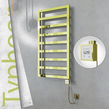 Radiva TYPHOON Elektrikli Paslanmaz Çelik Havlupan 500x1580 Altın (KTX3 Termostat) 600W Spiral Kablolu - 1TYP05001580K2PE7060-K - Elektrikli Havlupan