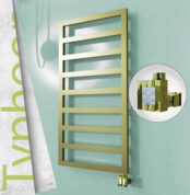 Radiva TYPHOON Elektrikli Paslanmaz Çelik Havlupan 500x1580 Satine Altın (KTX4 Termostat) 600W - 1TYP05001580K2SEC060 - Elektrikli Havlupan