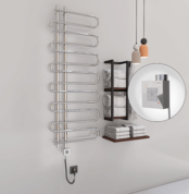 Radiva ZANTE Elektirikli Havlupan 600x1400 Krom (KTX1 Termostat) 300W Spiral Kablolu - 1ZTE06001400K1PEB030-K - Elektrikli Havlupan