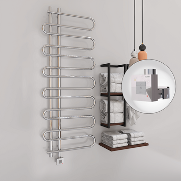 Radiva ZANTE Elektirikli Havlupan 600x1400 Krom (KTX1 Termostat) 300W - 1ZTE06001400K1PEB030 - Elektrikli Havlupan