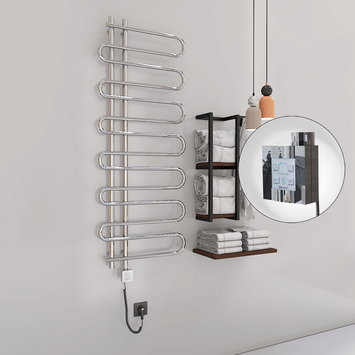 Radiva ZANTE Elektirikli Havlupan 600x1400 Krom (KTX4 Termostat) 300W Spiral Kablolu - 1ZTE06001400K1PEC030-K - Elektrikli Havlupan