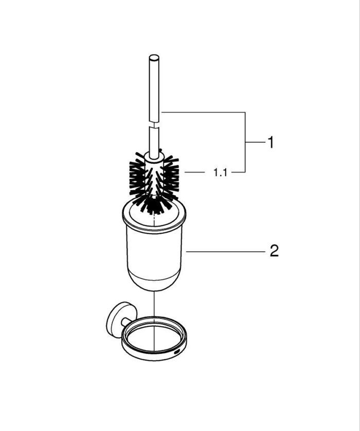 Grohe Essentials Tuvalet Fırçalığı, Mat Siyah - 1024682430 - Klozet Temizleme Fırçası - 1