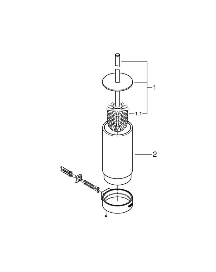 Grohe Selection Tuvalet Fırçalığı, Fırçalı Sert Grafit - 41076AL0 - Klozet Temizleme Fırçası - 1