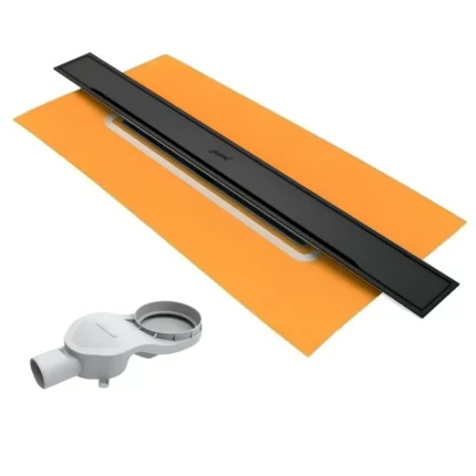 Hüppe Galata A Duş Kanalı 60 cm Mat Siyah Yandan Çıkışlı - 47H00210000MS014 - Duş Kanalı ve Yer Sifonu