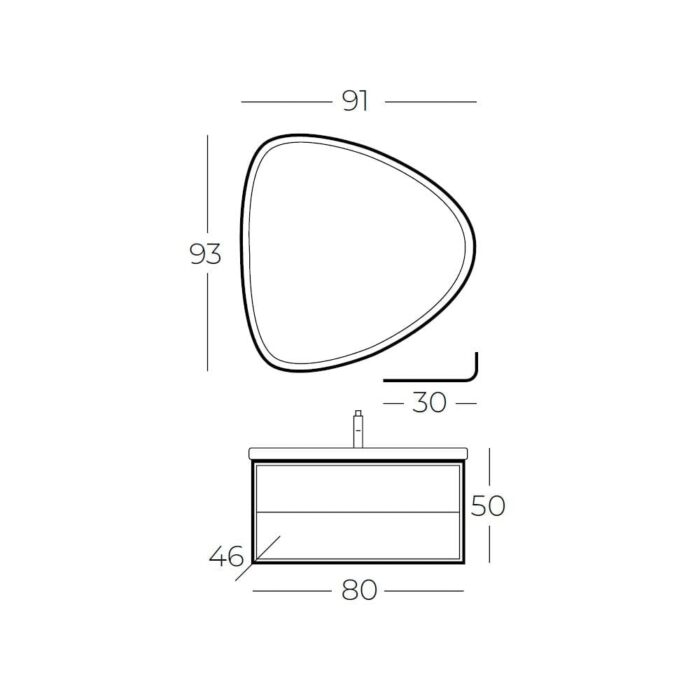 Belinza Pola 80 cm Banyo Dolabı Boy Dolap Dahil - BP80BDBDD - BANYO DOLABI - 2