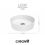 Creavit Loop Yuvarlak Çanak Lavabo 40 cm - LP140-00CB00E-0000 - Çanak Lavabo - 1