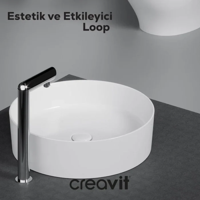 Creavit Loop Yuvarlak Çanak Lavabo 40 cm - LP140-00CB00E-0000 - Çanak Lavabo - 2
