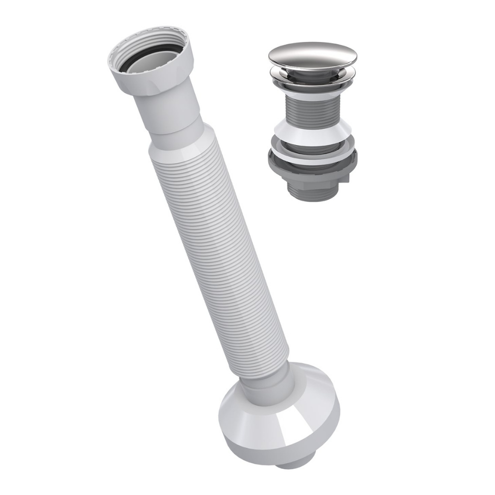 İz Yapı Felix Pop Up Sifon Paslanmaz Başlıklı + Körüklü Gider Borusu İz Yapı Felix Pop Up Sifon Paslanmaz Başlıklı + Körüklü Gider Borusu - 220044 - Basmalı Sifon , Gider (Pop-Up)