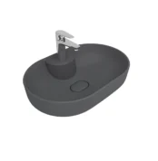 Kale Zero 2.0 60x40 Ada Oval Çanak Lavabo Mat Antrasit Gri - 310200200690 - Çanak Lavabo