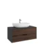 Kale Zero 2.0 Lavabo Dolabı 100 cm Antrasit/Ceviz Mat Beyaz Oval (Lavabo Dahil) - 310300104358 - Banyo Alt Modülleri