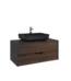 Kale Zero 2.0 Lavabo Dolabı 100 cm Antrasit/Ceviz Mat Siyah Dikdörtgen (Lavabo Dahil) - 310300104361 - Banyo Alt Modülleri