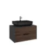 Kale Zero 2.0 Lavabo Dolabı 80 cm Antrasit/Ceviz Mat Siyah Dikdörtgen (Lavabo Dahil) - 310300104377 - Banyo Alt Modülleri