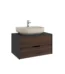 Kale Zero 2.0 Lavabo Dolabı 80 cm Antrasit/Ceviz Mat Vizon Oval (Lavabo Dahil) - 310300104378 - Banyo Alt Modülleri