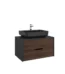 Kale Zero 2.0 Lavabo Dolabı 80 cm Antrasit/Ceviz Siyah Dikdörtgen (Lavabo Dahil) - 310300104383 - Banyo Alt Modülleri