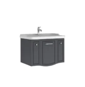 Kale Arte+ Lavabo Dolabı 80 cm Mat Antrasit Krom (Lavabo Dahil) - 310300104389 - Banyo Alt Modülleri