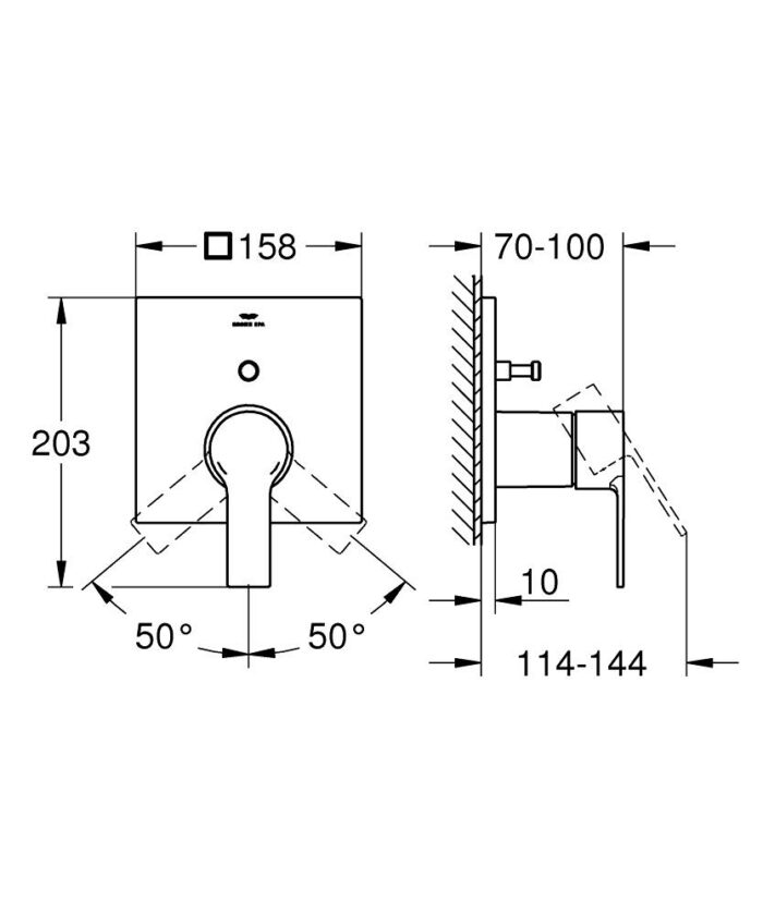 Grohe Allure Ankastre Banyo/Duş Bataryası - 19315001 - Ankastre Banyo Bataryası - 3