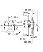Grohe Ankastre Banyo Bataryası İç Gövde - 33961000 - Ankastre Sıva Altı Grubu - 1