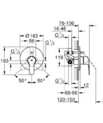 Grohe Ankastre Banyo/Duş Bataryası İç Gövde - 33963000 - Ankastre Sıva Altı Grubu - 2