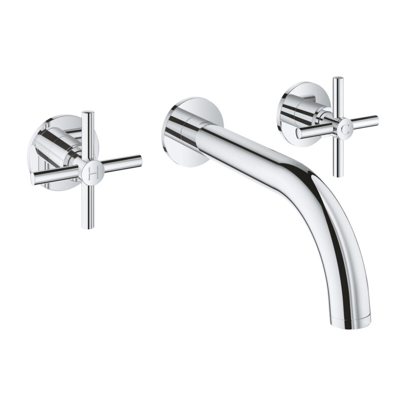 Grohe Atrio 3 Delikli Duvardan Ankastre Lavabo Bataryası (Sıva Üstü Grubu) - 20661000 - Üç Delikli Lavabo Bataryası