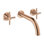 Grohe Atrio 3 Delikli Duvardan Ankastre Lavabo Bataryası (Sıva Üstü Grubu), Bakır - 20661DA0 - Üç Delikli Lavabo Bataryası