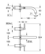 Grohe Atrio 3 Delikli Lavabo Bataryası Sıva Üstü Grubu - 20662000 - Lavabo Bataryası - 2