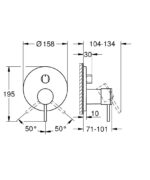 Grohe Atrio Ankastre Banyo/Duş Bataryası (Sıva Üstü Grubu), 3 Yollu - 24356000 - Ankastre Banyo Bataryası - 3