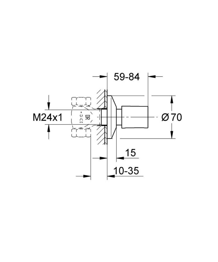 Grohe Bau Cosmopolitan Ankastre Stop Valf (Sıva Üstü Grubu) - 19917000 - Stop Valf - 2