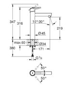 Grohe Concetto Tezgah Üstü Lavabo Bataryası - 23920001 - Çanak Lavabo Bataryası - 3