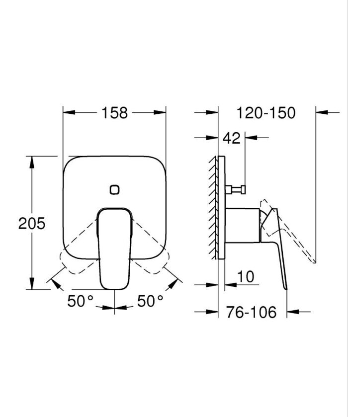 Grohe Cubeo Ankastre Banyo Bataryası (Sıva Üstü Grubu) - 1017780000 - Ankastre Banyo Bataryası - 4