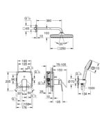 Grohe Cubeo Ankastre Banyo Bataryası, Tepe ve El Duşu Seti - 1053360000 - Ankastre Banyo Bataryası - 3